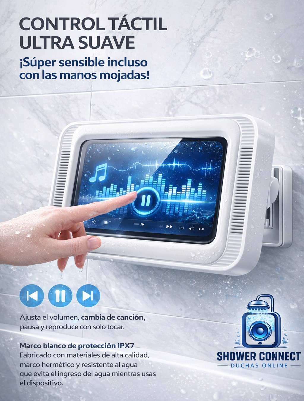 Soporte Impermeable para Teléfono | ShowerConnect IPX7